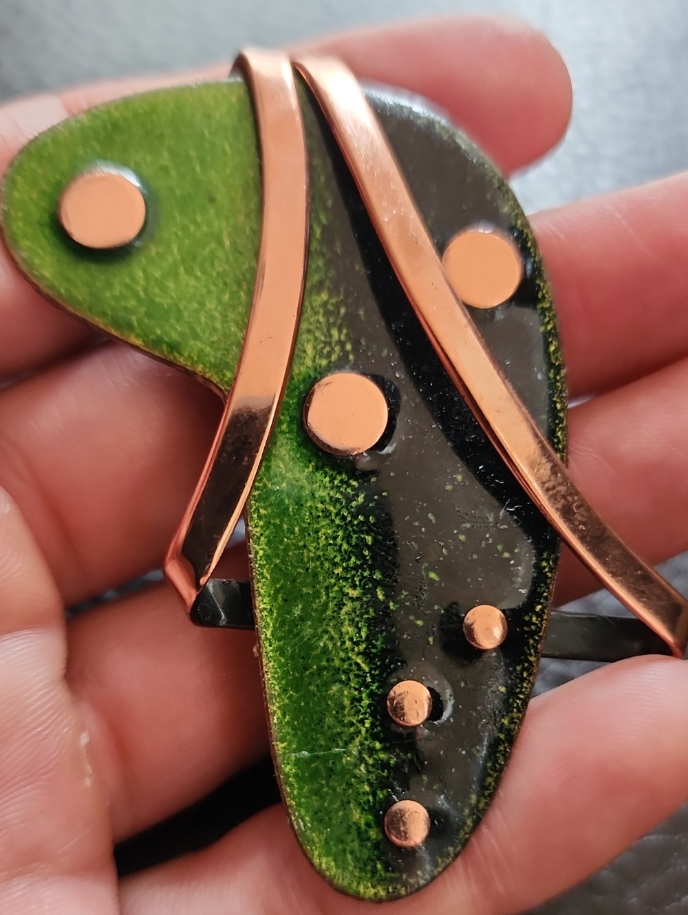 VTG Copper & Enamel Renoir Matisse Brooch